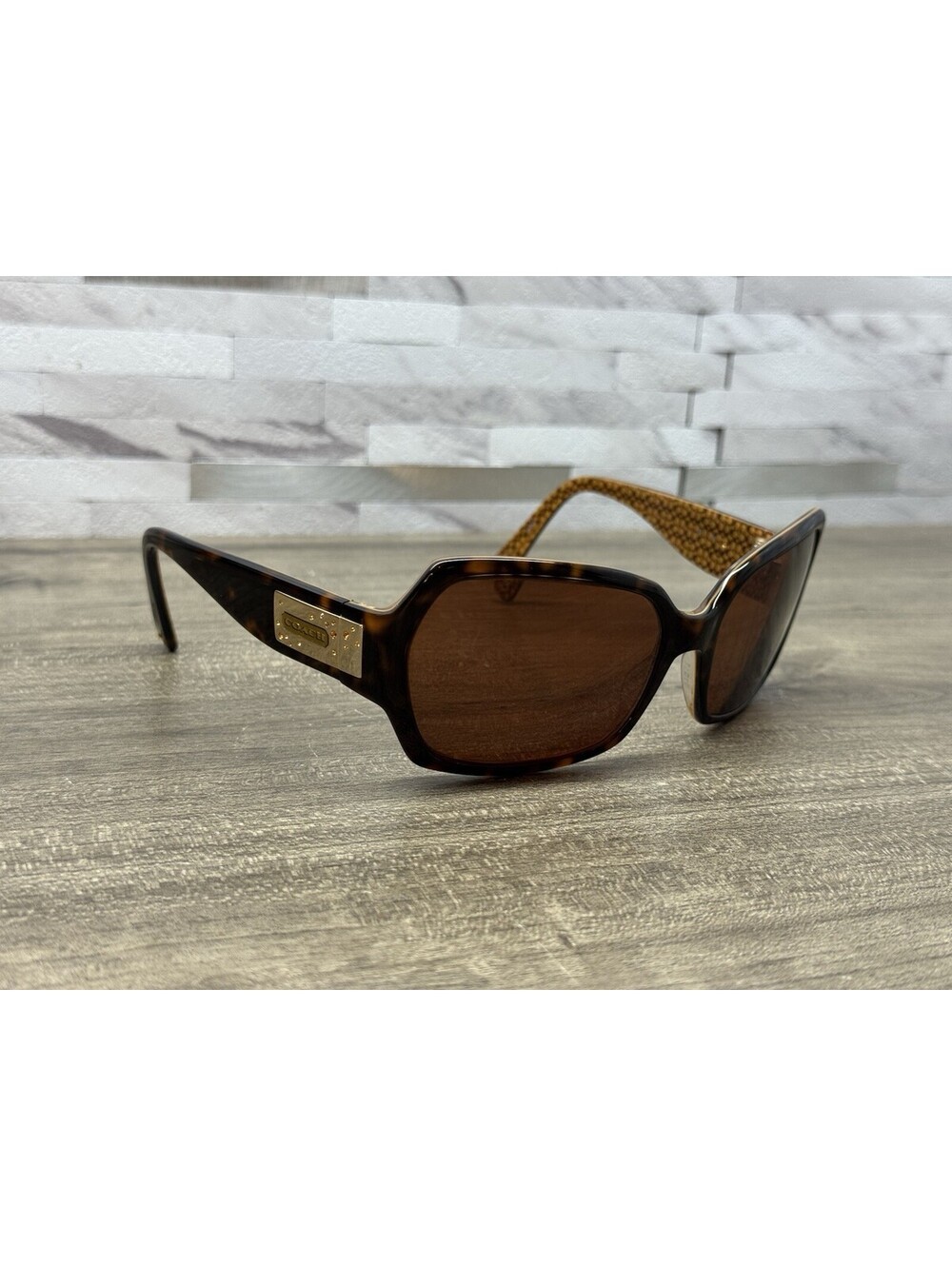 COACH Sunglasses ALICIA S441 Tortoise Oversized Designer Swarovski *Frames Only